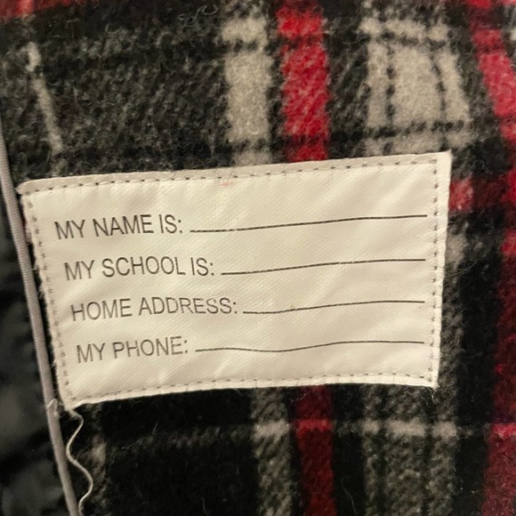 Rothschild Girls Hooded Tartan Plaid Pea Coat Double Breasted Jacket Size 6/6X - Picture 8 of 10